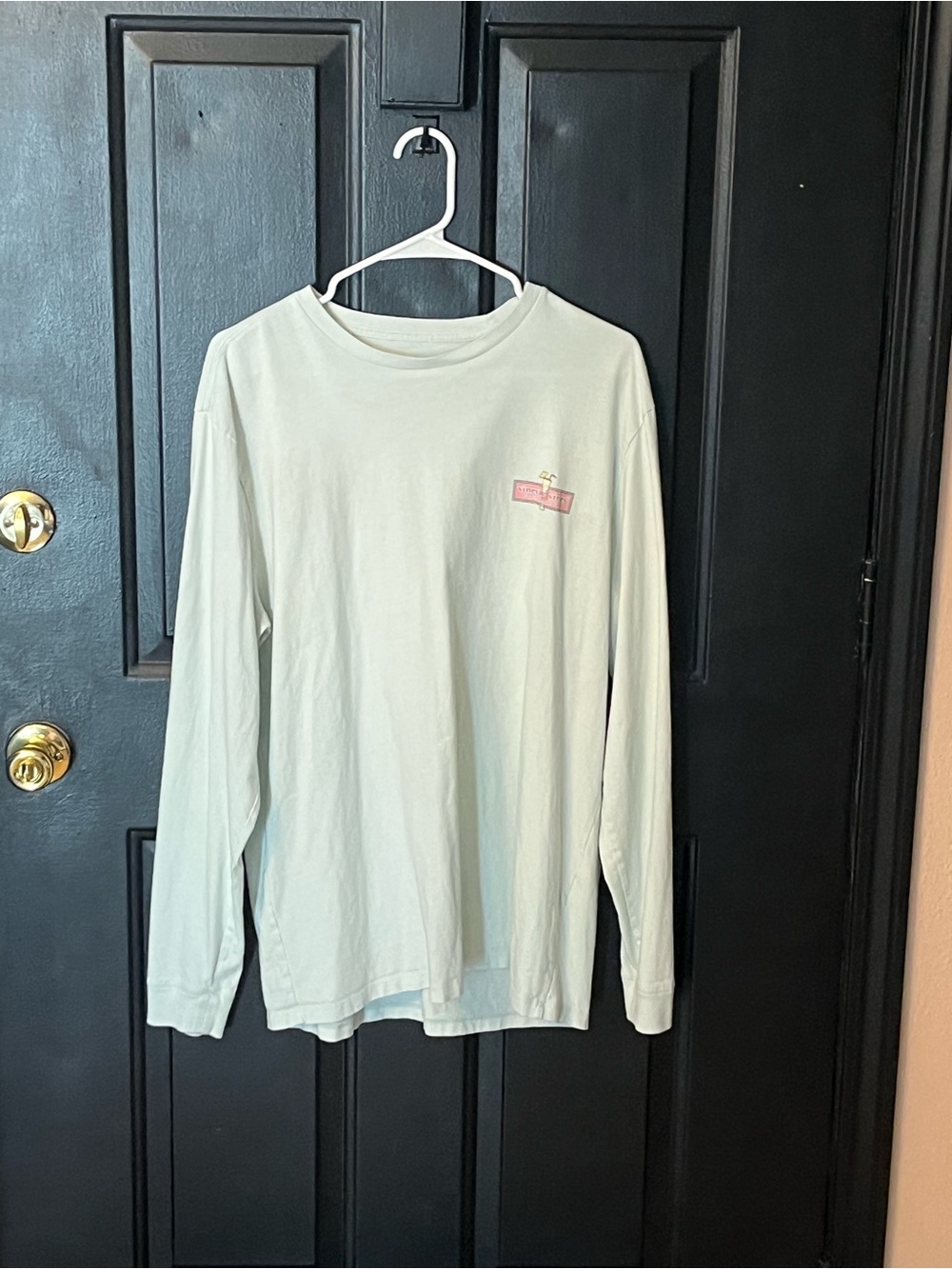 Vineyard Vines Kids Long-Sleeve Tee in Light Mint with Small Chest Logo
